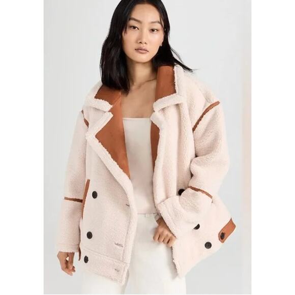 Blank NYC Dbl Breasted Oversize Faux Sherpa Teddy Bear Jacket Size: L - Picture 16 of 16